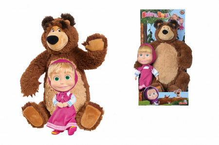 Jocuri si articole copii - Set Masha și Ursul 45cm 