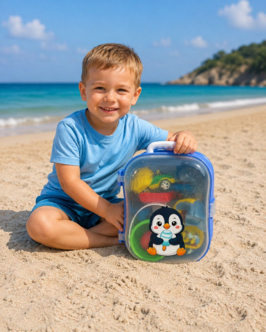SET MICUL CALATOR RUCSAC PENTRU NISIP ALBASTRU [6]