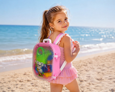 SET MICUL CALATOR RUCSAC PENTRU NISIP ROZ [4]