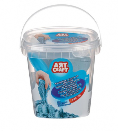 Jocuri si articole copii - Set Nisip Kinetic în Găleată cu Lopățică - Albastru, 400 gr