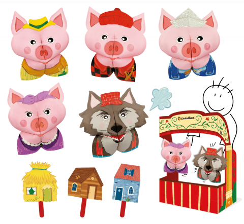 Set Origami Teatru de Păpuși – Cei 3 Purceluși, Ludattica, +5 ani [1]