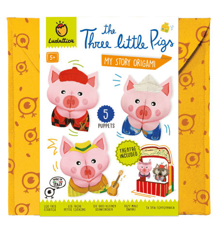 Produse art & craft-Lucru manual - Set Origami Teatru de Păpuși – Cei 3 Purceluși, Ludattica, +5 ani