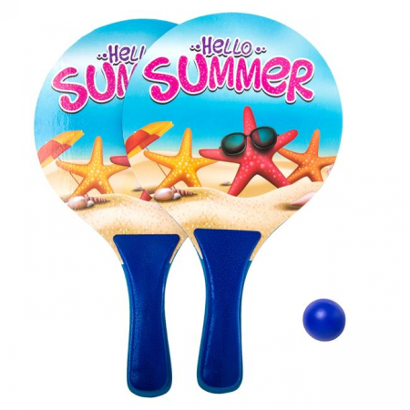 Jucării exterior pentru copii - Set Palete Tenis pentru Plajă "Hello Summer"