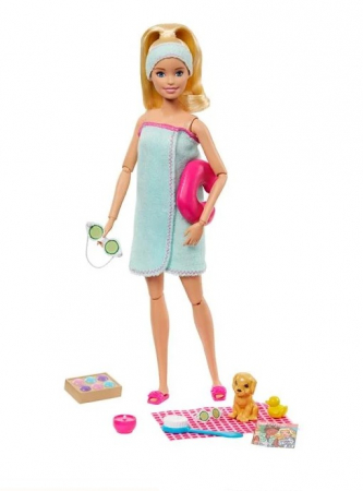 Papusi & accesorii - Set Papusa Barbie cu catel si accesorii incluse-O zi relaxanta