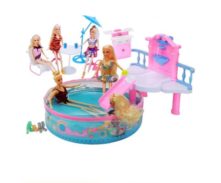 Jocuri si articole copii - Set papusa in piscina cu accesorii incluse