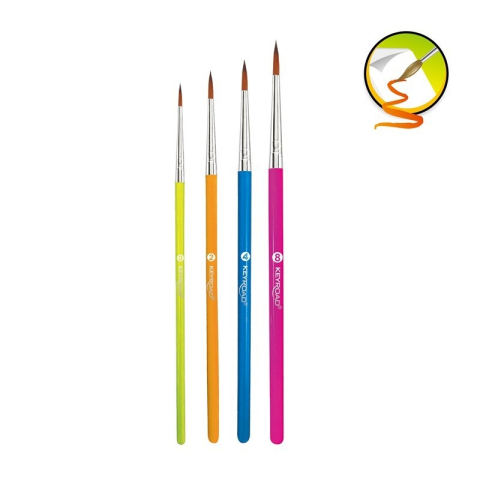 Materiale pentru pictură și desen - Set pensule Keyroad Artist Brushes, varf rotund,nr. 0,2,4,8, 4 bucati/set