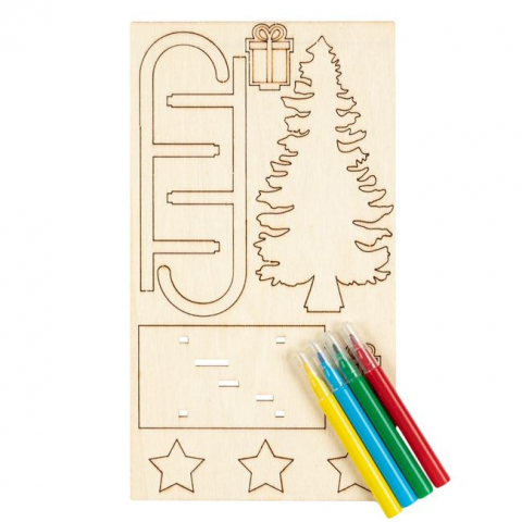 Produse art & craft-Lucru manual - Set pentru activitati crafts Sanie de colorat din Lemn