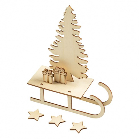 Set pentru activitati crafts Sanie de colorat din Lemn [1]