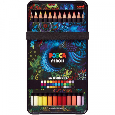 Set pentru colorat Creion pastel uleios Posca KPE-200. 4mm,36 culori/set