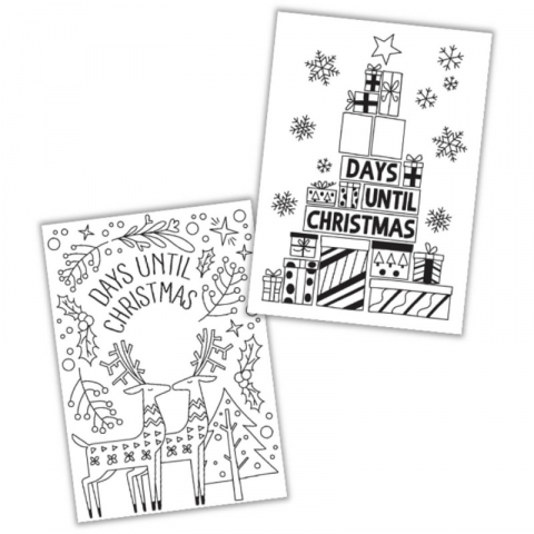 Set pentru desenat pe ferestre 4x Marker cu creta UNI Chalk PWE-5M XMAS Scandinavian, 1.8-2.5mm, alb, auriu, argintiu, negru + 2 sabloane A3 [2]