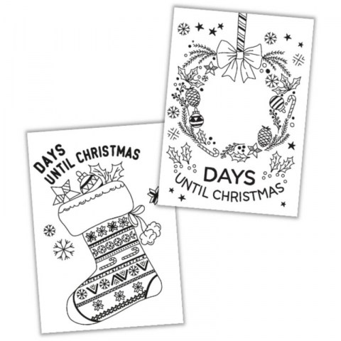 Set pentru desenat pe ferestre 4x Marker cu creta UNI Chalk PWE-5M XMAS Traditional, 1.8-2.5mm, alb, auriu, verde, rosu + 2 sabloane A3 [2]