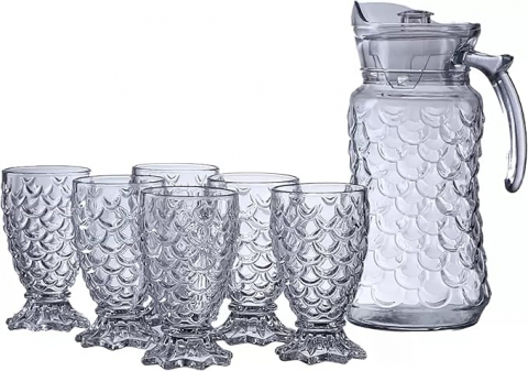 Sport & Activitati in aer liber - Set pentru limonada model ananas,sticla, 7 piese