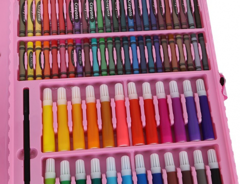 Set pictura si desen cu 168 piese in cutie tip servieta din plastic, roz [8]