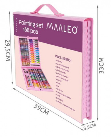 Set pictura si desen cu 168 piese in cutie tip servieta din plastic, roz [2]