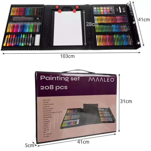 Set pictura si desen cu 208 piese in cutie tip servieta din plastic, negru [1]