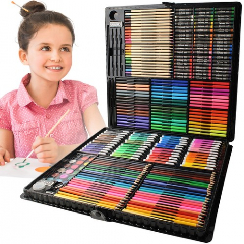 Produse art & craft-Lucru manual - Set pictura si desen cu 288 piese in cutie tip servieta din plastic