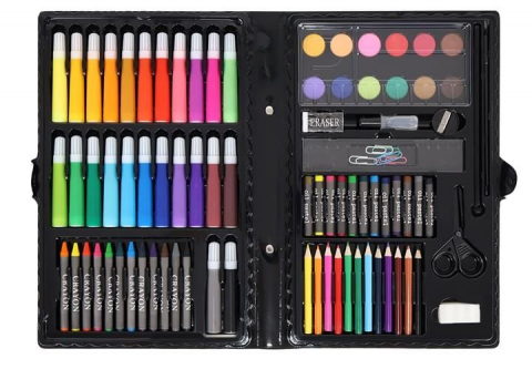 Set pictura si desen cu 86 piese in cutie tip servieta din plastic, negru [1]
