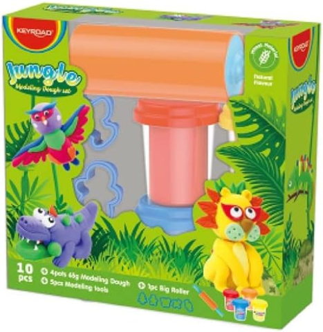 Set plastilină Keyroad – 4 borcănașe x 65 g, accesorii incluse,diverse tematici [2]