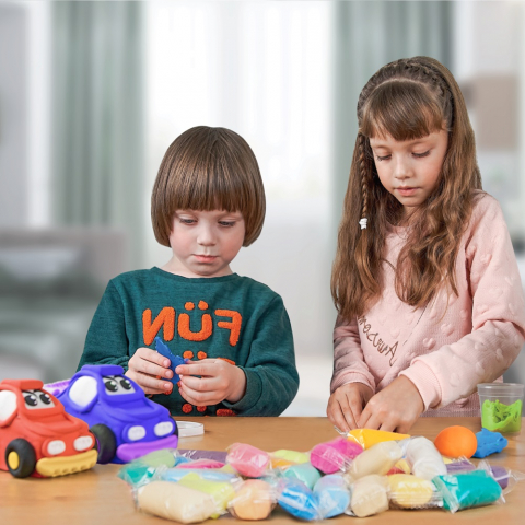 Set plastilina si accesorii pentru modelaj Lovin - 10 culori pentru baietei [2]