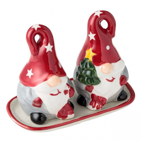 Articole pentru Craciun - Set solnita sare si piper design Gnom