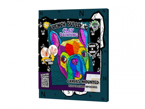 Produse art & craft-Lucru manual - Set Splat Planet modelaj plastilina pe numere ,model Bulldog Francez,+5 ani