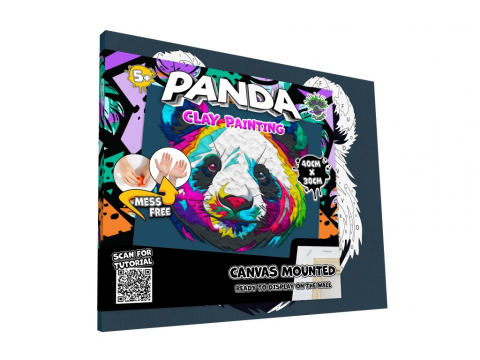 Seturi artizanat pentru copii - Set Splat Planet modelaj plastilina pe numere ,model Panda,+5 ani