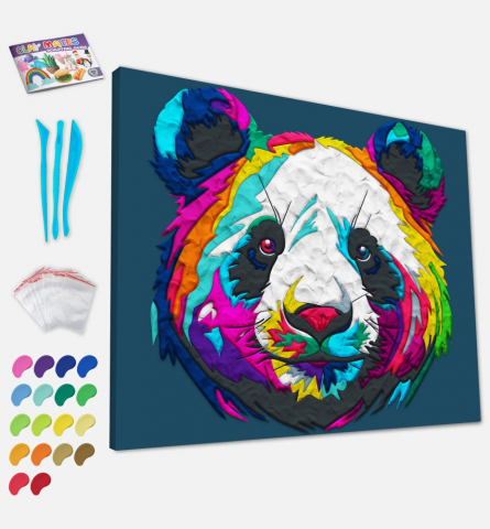 Set Splat Planet modelaj plastilina pe numere ,model Panda,+5 ani [2]