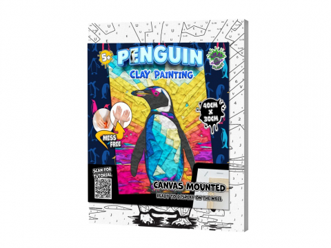 Produse art & craft-Lucru manual - Set Splat Planet modelaj plastilina pe numere ,model Pinguin,+5 ani
