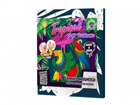 Produse art & craft-Lucru manual - Set Splat Planet modelaj plastilina pe numere ,model Tropical,+5 ani