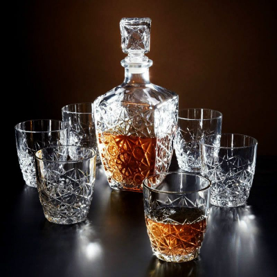 Articole Bucatarie - Set sticla Wiskey 800 ml + 6 pahare 260 ml AMA