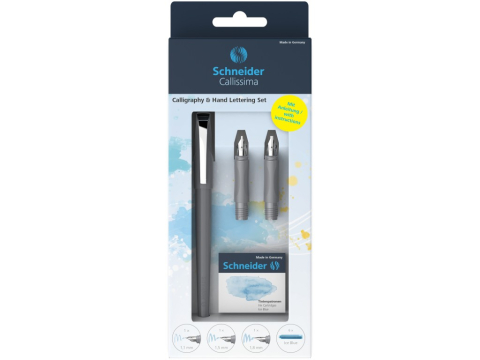 Stilouri caligrafie - Set stilou Callissima Schneider cu 6 rezerve cerneala, nuanta ice blue, varsta +9 ani