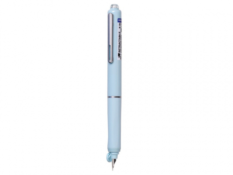 Set stilou retractabil Writech cu 5 rezerve cerneala albastru,grosime penita F, corp alb,cutie depozitare [3]