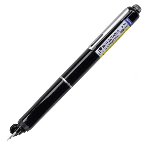Set stilou retractabil Writech cu 5 rezerve cerneala albastru,grosime penita F, corp negru,cutie depozitare [1]