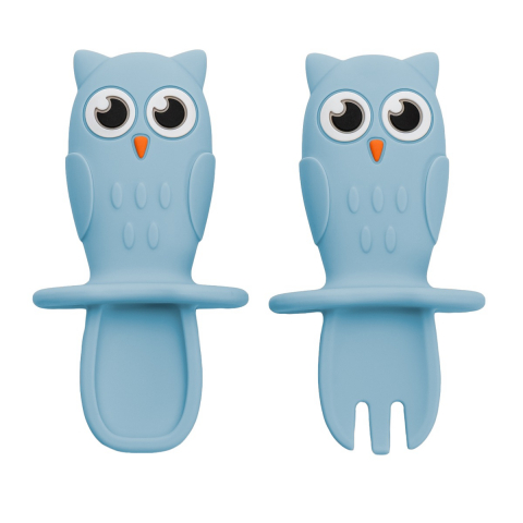 Set Tacamuri din silicon, AppeKids, OWL - Aqua Blue [4]