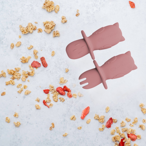 Set Tacamuri din silicon, AppeKids, OWL - Old Rose [2]