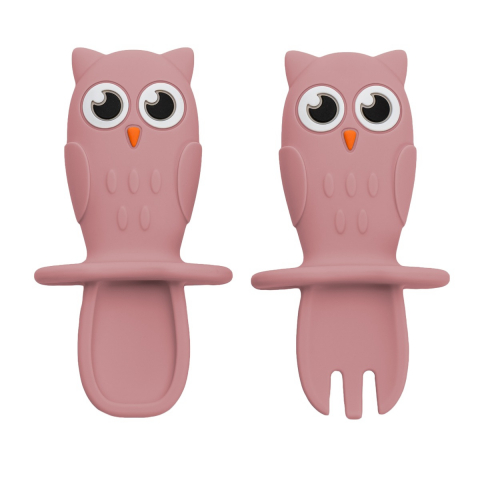 Set Tacamuri din silicon, AppeKids, OWL - Old Rose [4]