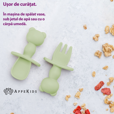 Set Tacamuri din silicon, AppeKids, The Little Bear - Bubble Beige [2]