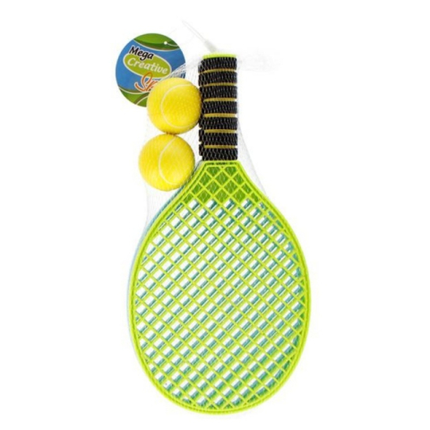 Jucării exterior pentru copii - Set tenis copii cu 2 rachete si 2 mingi, multicolor, 6+ ani