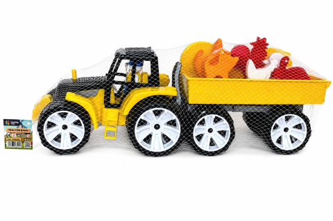 Jocuri si articole copii - SET TRACTOR FERMA NEGRU GALBEN