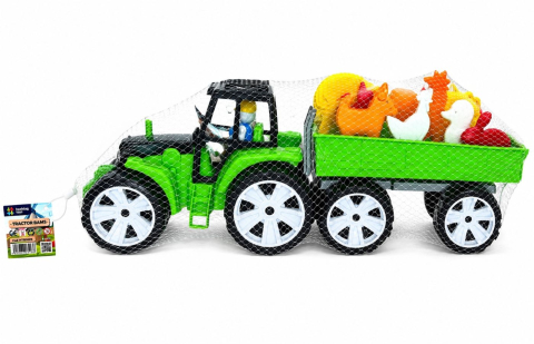 Jocuri si articole copii - SET TRACTOR FERMA NEGRU VERDE