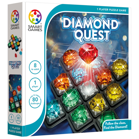 Jocuri si Jucarii Educative - Smart Games – Diamond Quest, joc de logică cu 80 de provocări, 8+ ani
