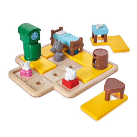 The Wolf & The 7 Goats Deluxe, joc de logică cu 48 de provocări, 3+ ani, ediție internațională Smart Games [1]