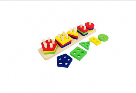 Sortator geometric cu 5 coloane din lemn [4]