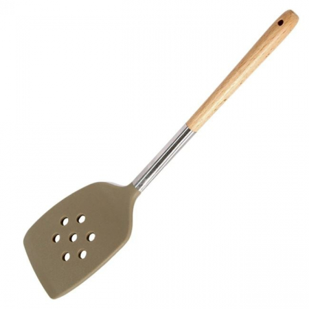 Articole Bucatarie - Spatula silicon cu gauri si maner lemn