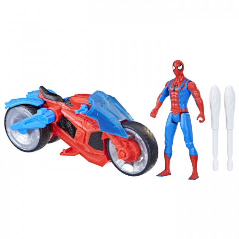 Spiderman Set Figurina Si Vehicul Web Blast Cycle [5]
