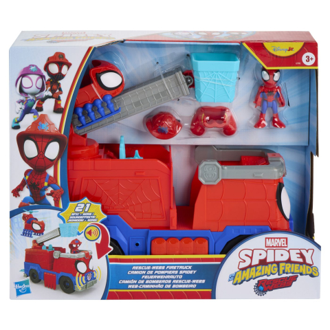 Vehicule și mașinuțe - SPIDEY SI PRIETENII LUI UIMITORI MARVEL RESCUE WEBS SET CAMION DE POMPIERI CU FIGURINE SI ACCESORII