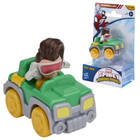 SPIDEY SI PRIETENII LUI UIMITORI MARVEL SUPER ROLLERS SET FIGURINA DOC OCK CU VEHICUL 5.5CM [4]