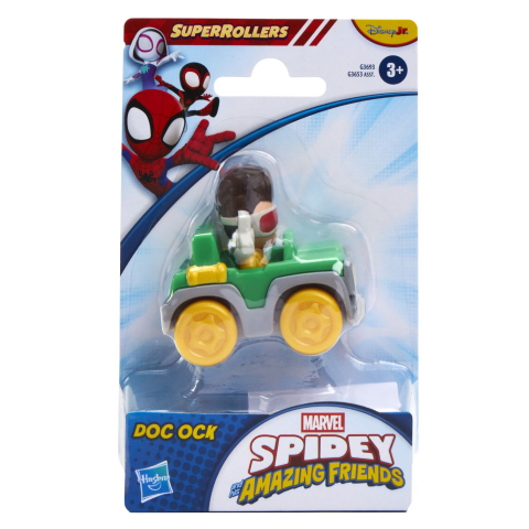 Vehicule și mașinuțe - SPIDEY SI PRIETENII LUI UIMITORI MARVEL SUPER ROLLERS SET FIGURINA DOC OCK CU VEHICUL 5.5CM