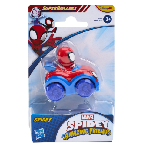 Vehicule și mașinuțe - SPIDEY SI PRIETENII LUI UIMITORI MARVEL SUPER ROLLERS SET FIGURINA SPIDEY CU VEHICUL 5.5CM