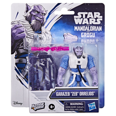 Jocuri si articole copii - STAR WARS MANDALORIAN SI GROGU ACTION VERSE SET FIGURINA GARAZEB ZEB ORRELIOS SI ACCESORII